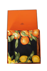 Citrus Hermes Silk Twill Scarf and Box