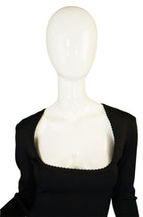 1990s Alaia Lace Panel Inset Dress