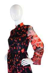 1960s Silk Coral Oscar De La Renta Gown