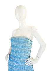 1980s Ice Blue Givenchy Couture Dress