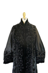 c1900 Jet Bead & Silk Evening Coat