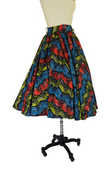 1950s Multi Colour Cotton Circle Skirt