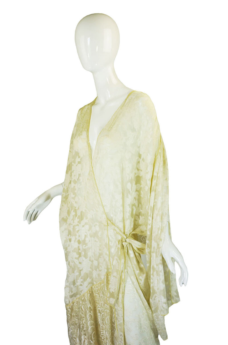 1920s Silk Lace Peignoir or Evening Piece