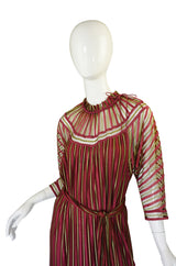 1970s Silk Net Janice Wainwright Dress