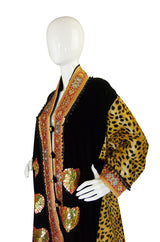 1980s Leopard & Velvet Moschino Couture Coat