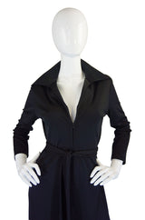 1970s Lanvin Black Jersey Jumpsuit