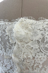 Incredible 2012 Alexander McQueen Ivory Lace Corseted Wedding Dress w High Front and Trained Back