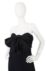 Recent Giambattista Valli Black Strapless Front Bow Cocktail Dress