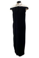 Superb Fall 2006 Chanel by Karl Lagerfeld Haute Couture Black Runway Dress w Shoulder Detailing