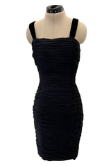 Fall 1988 Oscar de la Renta Miss O Gathered Dress w Incredible Back Button Finish