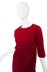 Rare 1959 James Galanos Red Felt Dress