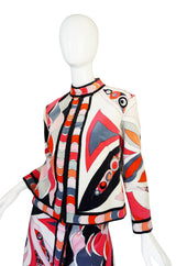 1960s Beautiful Velvet Coral Pucci Jacket & Skirt