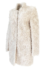 Fall 2013 Stella McCartney 'Bryce' Ivory Mohair Faux Fur Jacket or Coat
