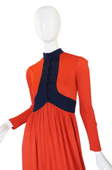 1970s Rodrigues Burnt Orange Jersey Dress