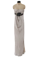 Pretty Spring 2009 Valentino Runway Strapless Dotted Silk w Front Detailing