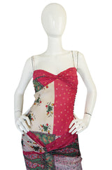 1990s Galliano for Christian Dior Pink Silk "Patchwork" Dress
