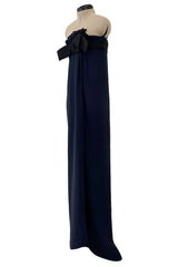 Beautiful Spring 2013 Lanvin by Alber Elbaz Deep Blue Strapless Dress w Bow Detail
