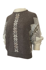1980s Givenchy Shetland Wool Numbered Sweater w Bead & Sequin Detailing
