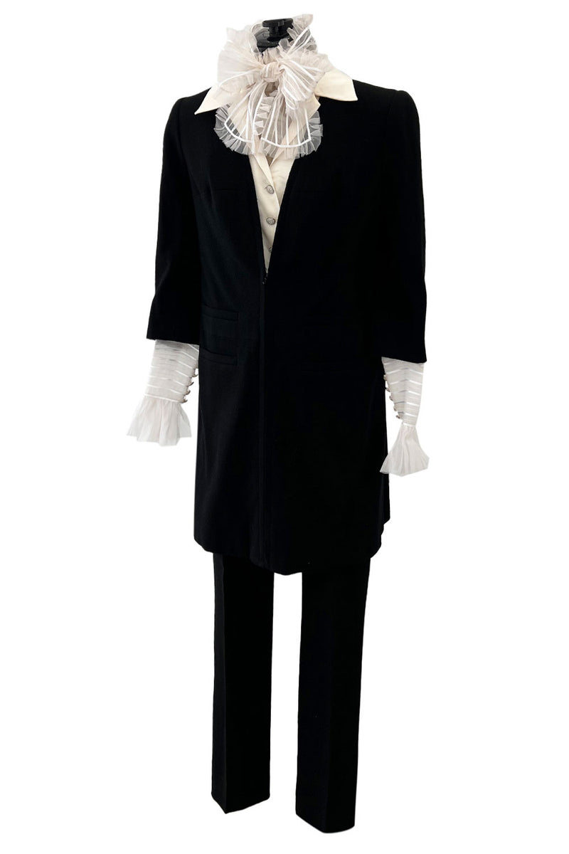 Spring 2006 Chanel by Karl Lagerfeld Haute Couture Pant Set w Detachable Collar & Sleeves