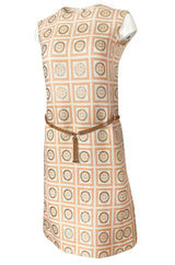 1960s Christian Dior Demi-Couture Peach & Metallic Gold Dress & Jacket