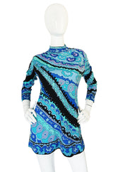 1970s Leonard Silk Jersey Tunic or Mini Dress