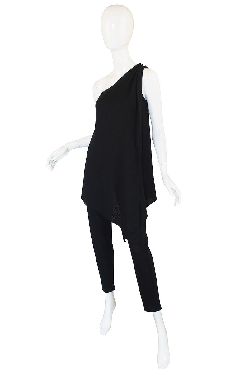 1970s Joy Stevens Black Jersey Jumpsuit
