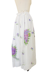 1970s Hand Painted Silk Organza Adolfo Skirt