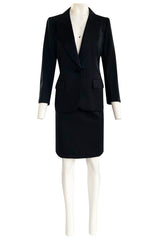 Iconic Fall 1996 Yves Saint Laurent True Haute Couture 'Le Smoking' Black Tuxedo Skirt Suit