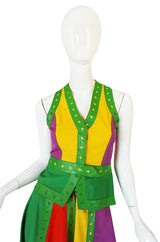 c1974 Giorgio Sant' Angelo Leather Trim Skirt & Vest