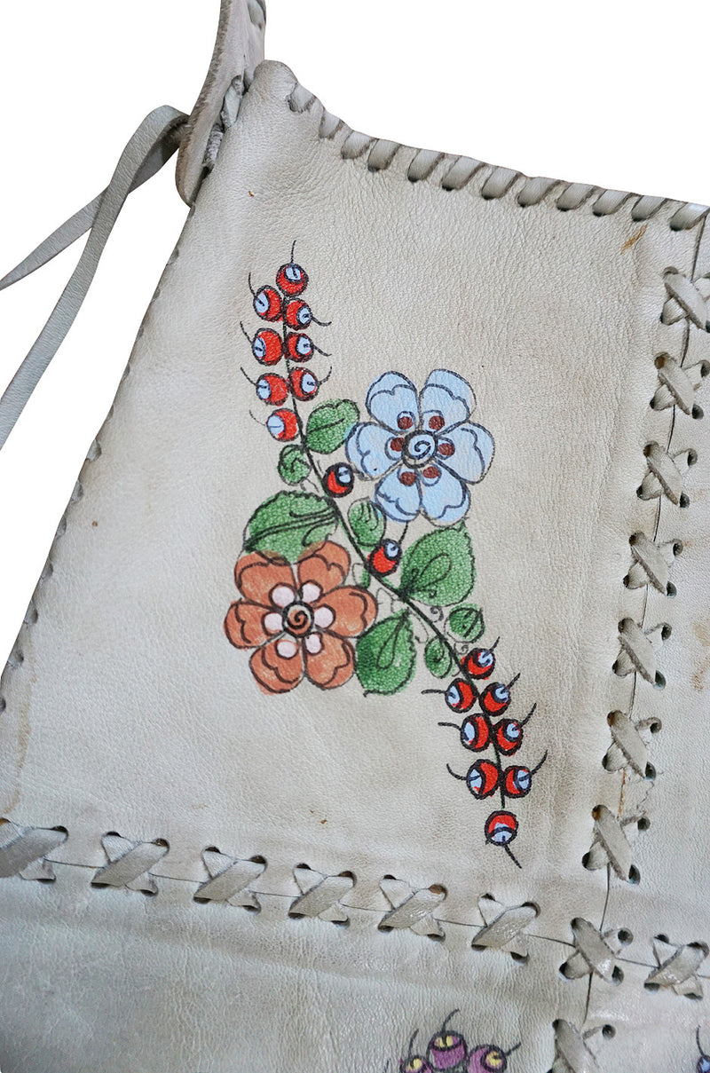 Rare 1960s Hand Painted Whipstitched Char Bag