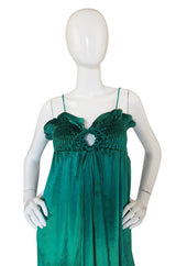 1970s Green Liquid Velvet Bill Tice Maxi