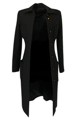 1990s Gianni Versace Couture Sleek & Tailored Black Coat or Dress