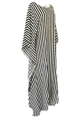 F/W 2016 Jaline "Martina" Custom Striped Silk Black and White Caftan