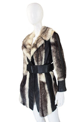 1970s Belted Leather & Mink Fur Jacket