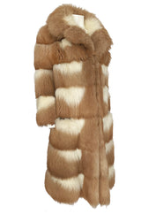 Rare c.1968- 1972 Christian Dior Two Toned Sheepskin Fur Coat