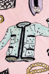 Iconic Spring 1994 Chanel Large Printed Towel in Baby Pink & Soft Blue