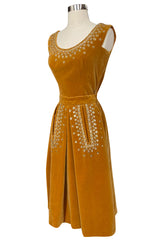 Rare 1950s Jeanne Lanvin - Castillo Demi Couture Beaded Velvet Set