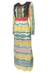 Resort 2016 Valentino Lace, Silk and Cotton Backless Patchwork Dress