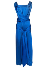 Fall 1978 Christian Dior Haute Couture Silk Satin Caped Sleeve Dress