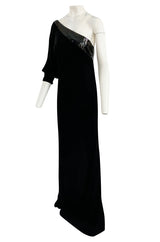 Fall 2009 Gucci by Frida Giannini Black One Shoulder Jersey & Leather Ad Campaign Dress