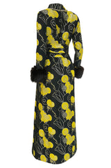 Important Fall 1970 Oscar de la Renta Ad Campaign Silk Brocade Dress