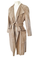Spring 2014 Burberry Prorsum Runway Butter Soft Suede Wrap Coat