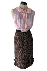Fall 2010 Louis Vuitton by Marc Jacobs Tweed & Silk Dress w Matching Mink Trimmed Jacket