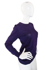 1990s Cashmere & Silk Chanel Purple Sweater