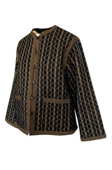 1982 Yves Saint Laurent Gold Metallic Top Stitched Jacket