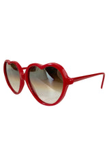 Vintage Big Red Heart Sunglasses w Mirrored Graduated Lenses