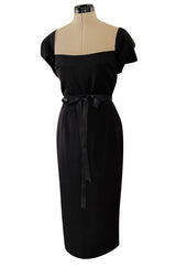 Iconic Fall 2005 Roland Mouret Heavily Documented Black Stretch Wool Mix Galaxy Dress
