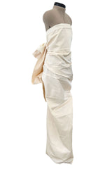 Beautiful 2013 Lanvin Blanche by Alber Elbaz Strapless Ruffled Ivory Silk Wedding Gown