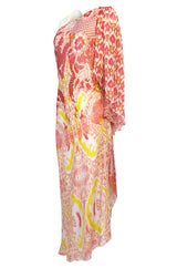 Recent Roberto Cavalli Printed Bias Cut Silk One Shoulder Dress