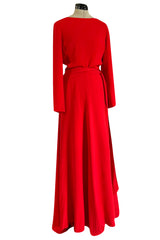 Stunning Fall 2006 Christian Dior by John Galliano Red Dress w Train & V Back